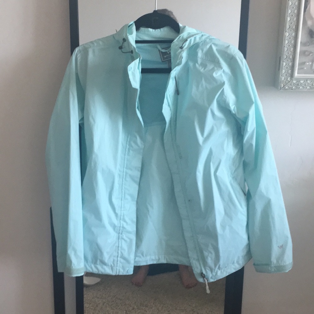 Mint green raincoat
